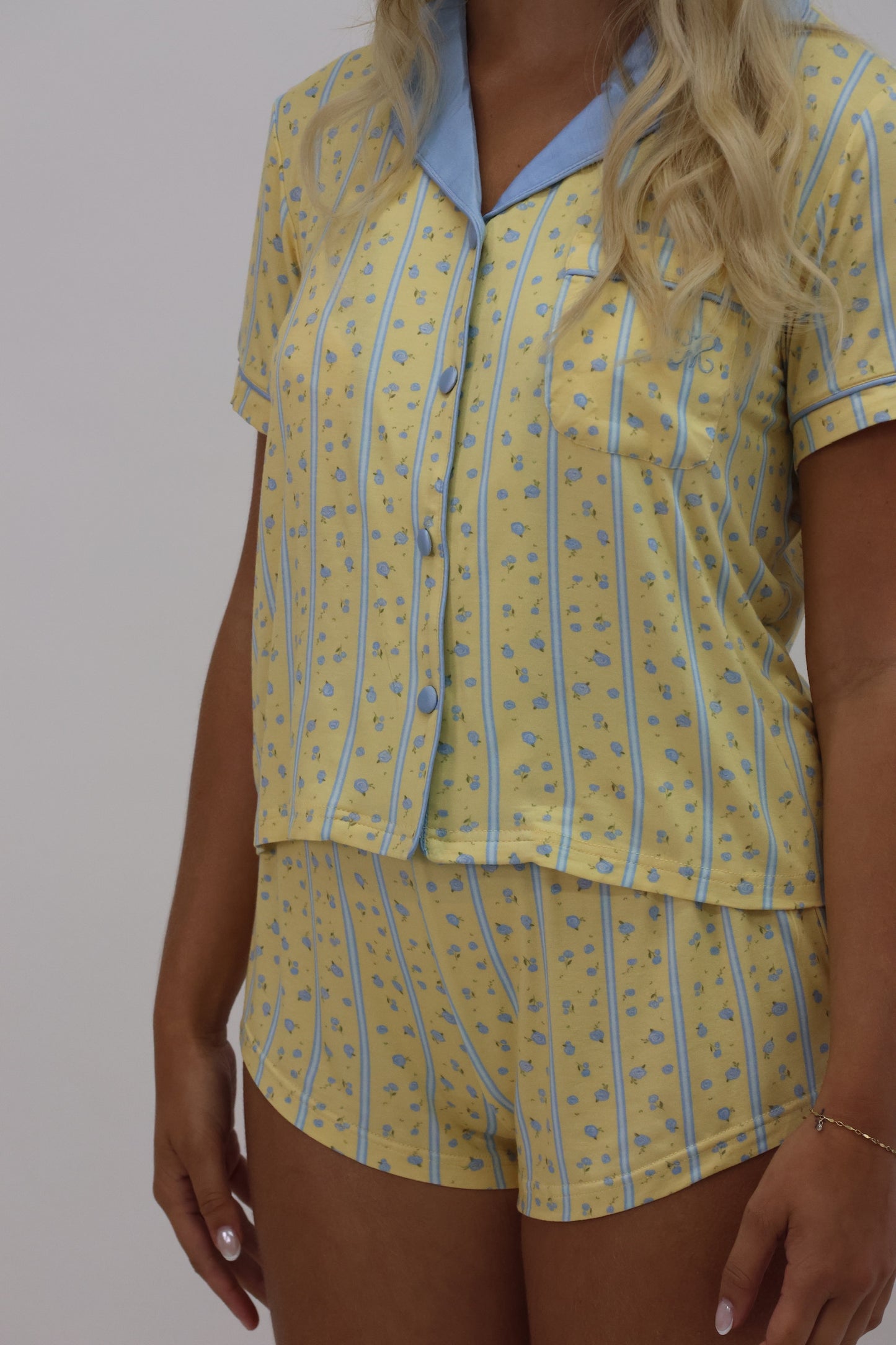 Short sleeve luxury sleepwear set - The Marguerite