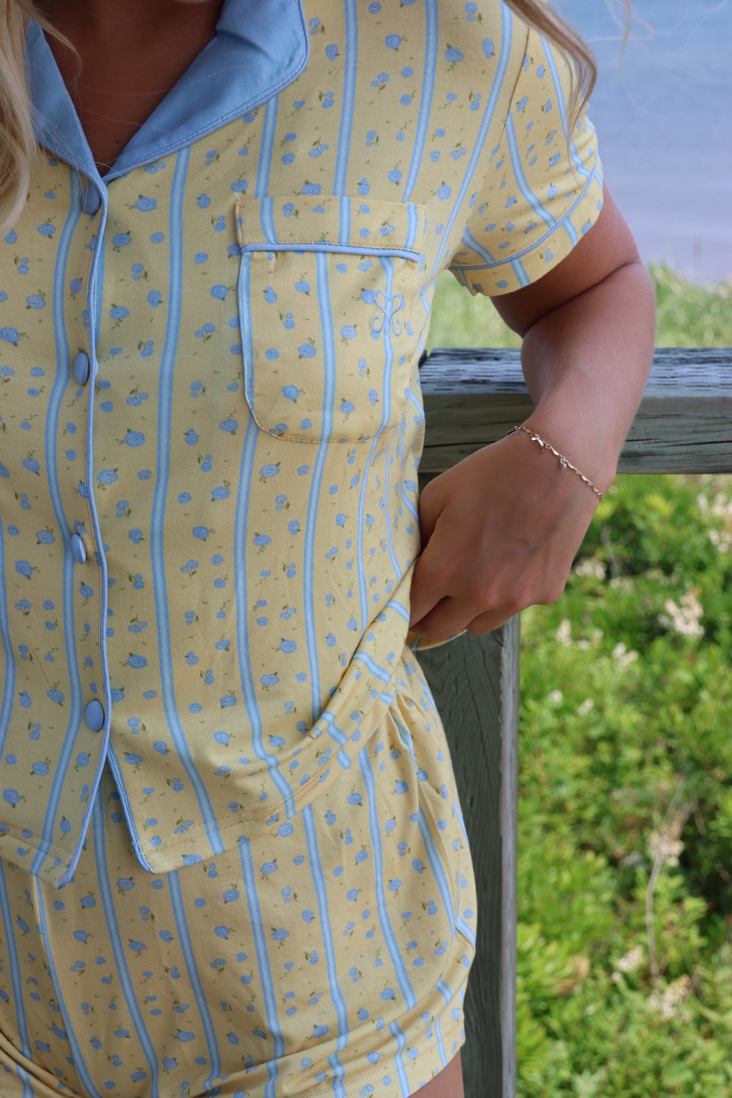 Short sleeve luxury sleepwear set - The Marguerite