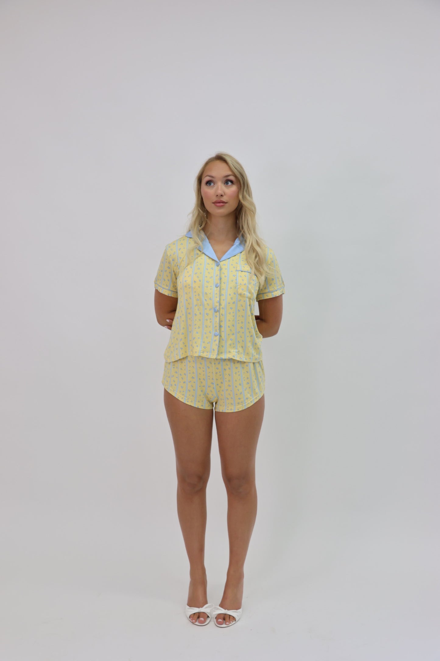 Short sleeve luxury sleepwear set - The Marguerite
