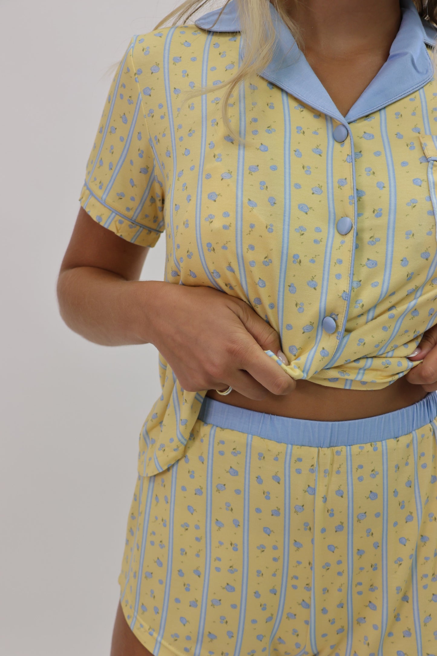Short sleeve luxury sleepwear set - The Marguerite