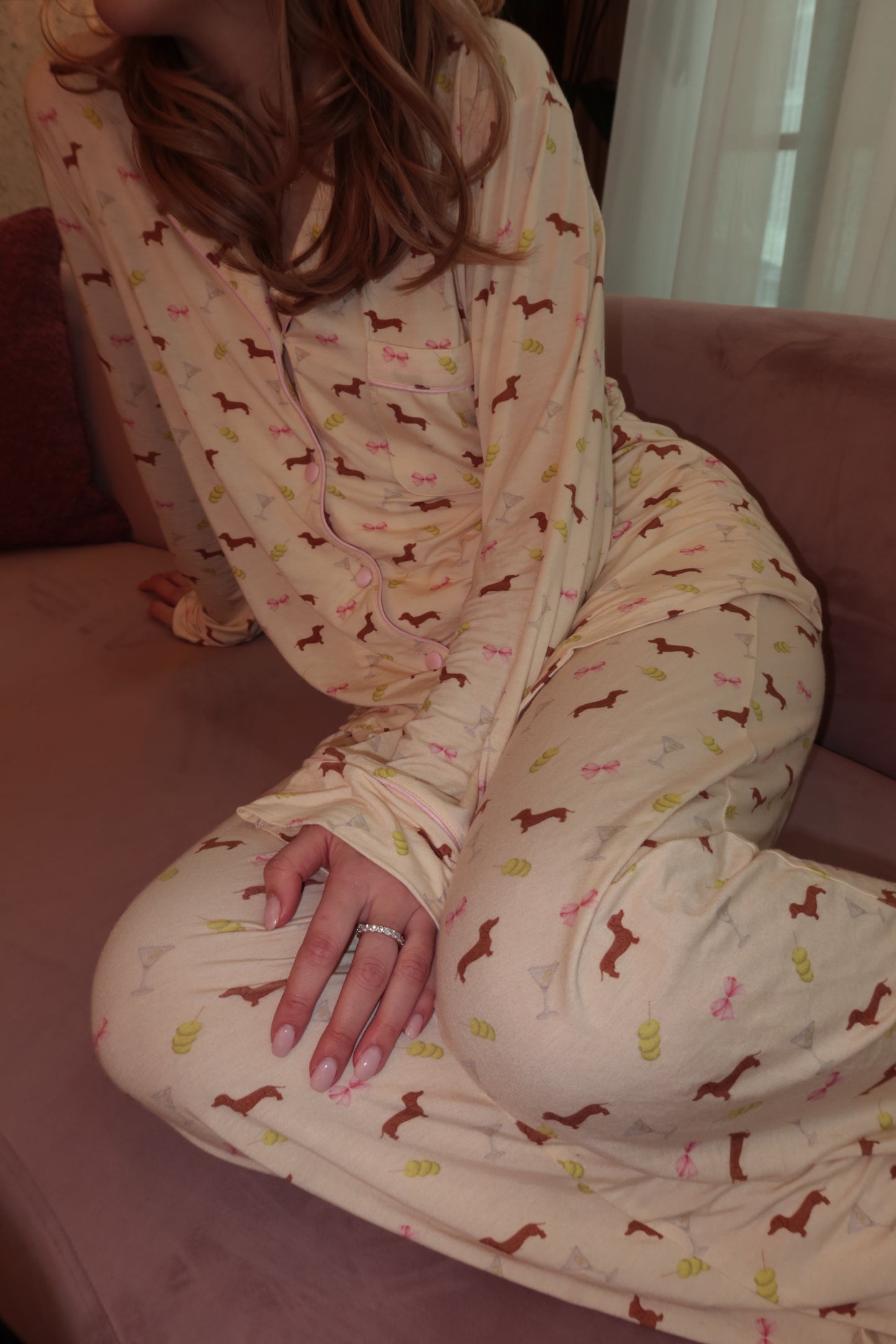 Long sleeve luxury sleepwear set - The Pia