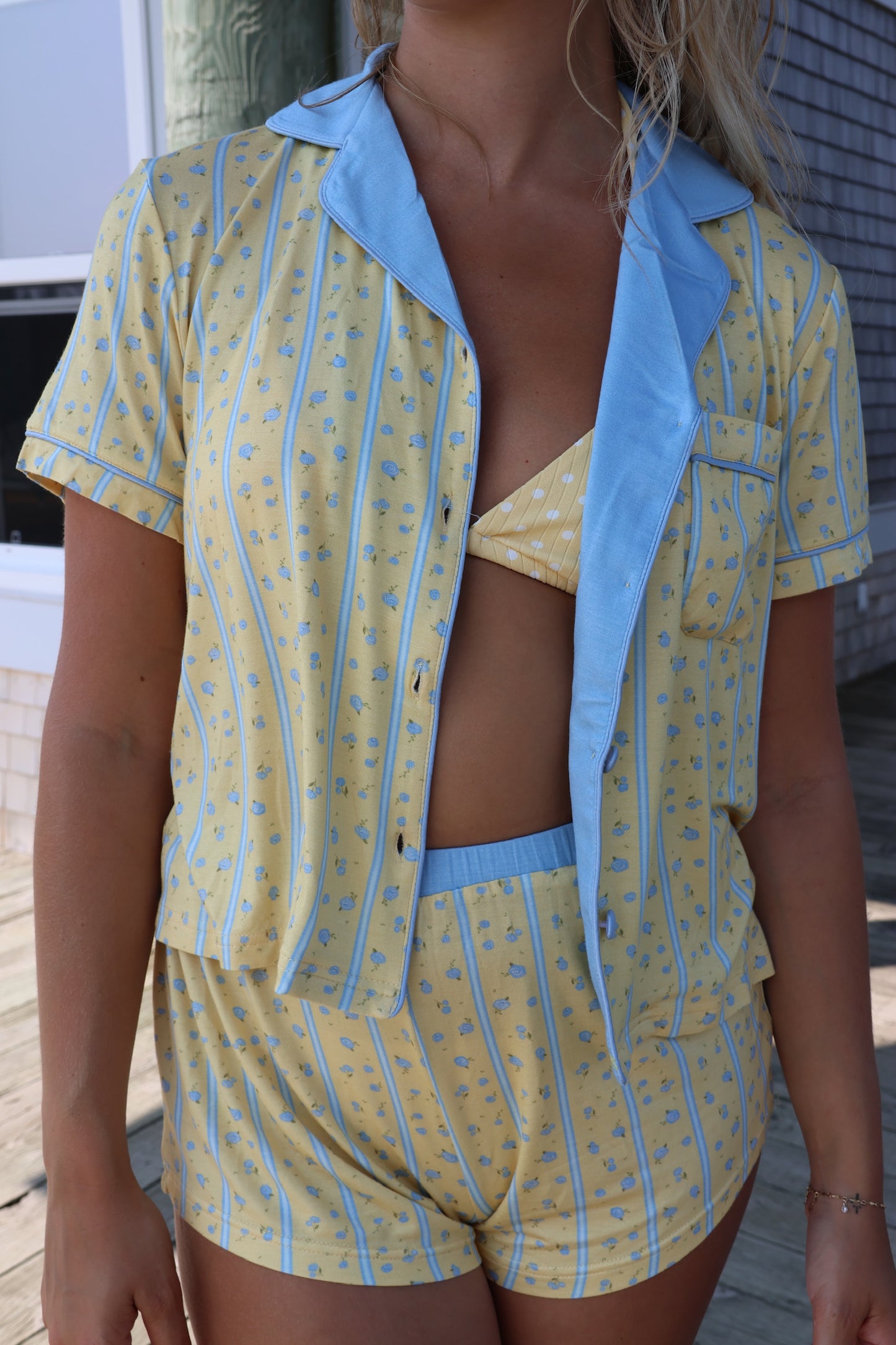 Short sleeve luxury sleepwear set - The Marguerite