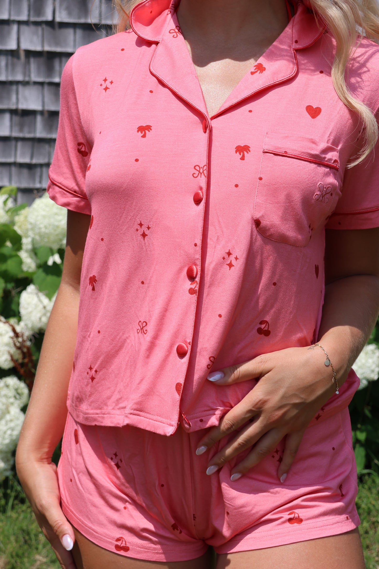Short sleeve luxury sleepwear set - The Sloane