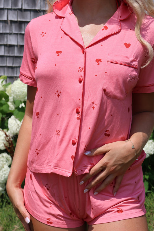 Short sleeve luxury sleepwear set - The Sloane